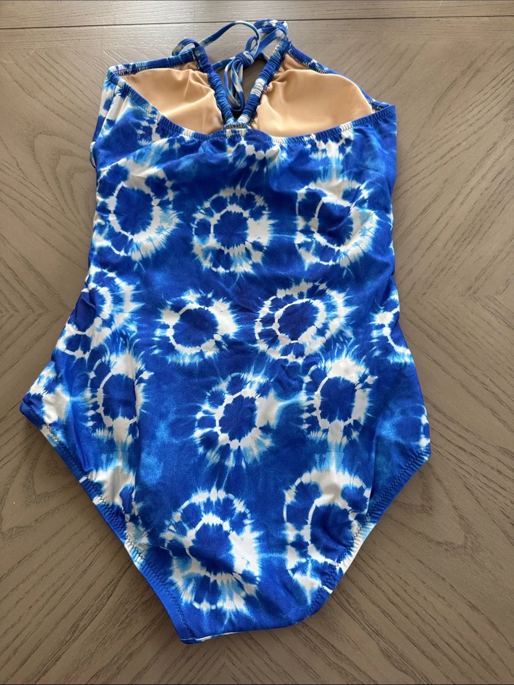 J. Crew Blue and White Tie-Dye Kids One-Piece Swimsuit